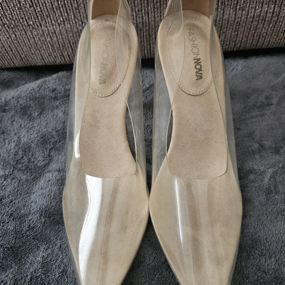 Fashion Nova Clear and Tan Women's Shoes - Picture 1 of 5